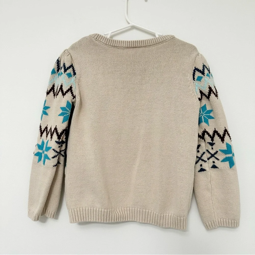 Gymboree Girls Applique Polar Bear Fair Isle Sweater - Nordic Adventure - Tan 6